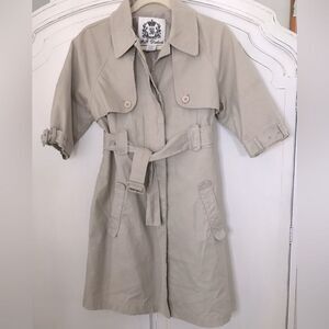 BB DAKOTA Womens Cotton Trench Elbow Sleeve Jacket Parchment Size 8